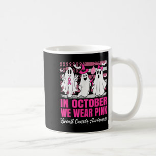 Im Oktober tragen wir rosa Geisterfahne Brustkrebs Kaffeetasse
