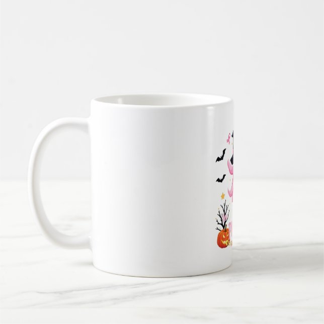 Im Oktober tragen wir rosa Geisterhexen Brustkrebs Kaffeetasse (Links)