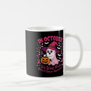 Im Oktober tragen wir rosa Geisterhexen Brustkrebs Kaffeetasse