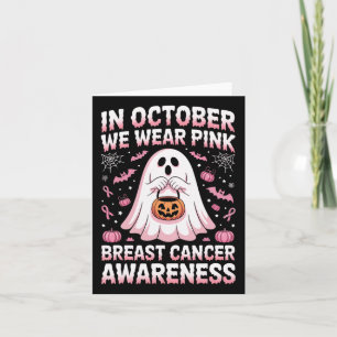 Im Oktober tragen wir rosa Geisterhexen Brustkrebs Karte