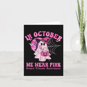 Im Oktober tragen wir rosa Geisterhexen Brustkrebs Karte