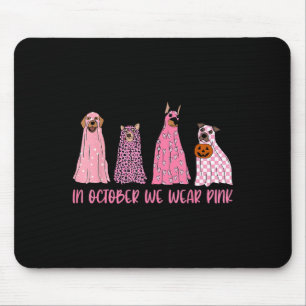 Im Oktober tragen wir rosa Geisterhunde Brustkrebs Mousepad