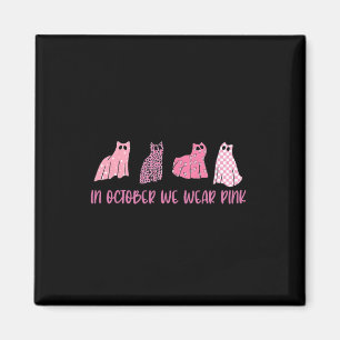 Im Oktober tragen wir rosa Geisterkatzen Brustkreb Magnet