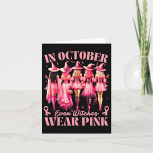Im Oktober tragen wir rosa Halloween Breastkrebs A Karte