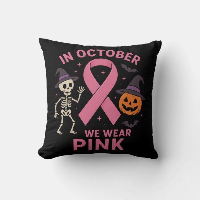 Im Oktober tragen wir rosa Halloween-Brust Kissen (Vorderseite)