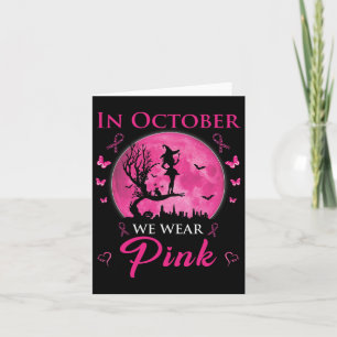 Im Oktober tragen wir rosa Halloween Hexenbrust Karte