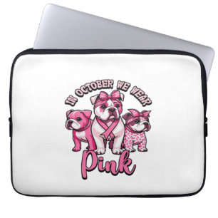 Im Oktober tragen wir Rosa � Halloween Süße Hunde Laptopschutzhülle