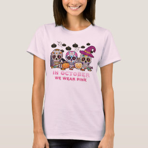 Im Oktober tragen wir rosa Halloween T-Shirt
