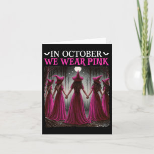 Im Oktober tragen wir rosa Hexen-Halloween-Brust-C Karte