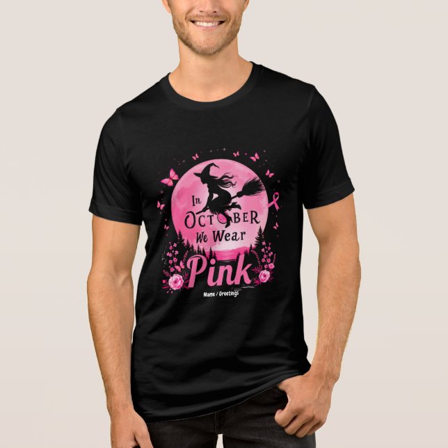 Im Oktober tragen wir rosa Hexenkrebs Tri-Blend Shirt (Vorderseite)