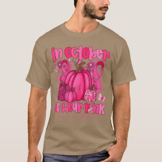 im Oktober tragen wir rosa Kürbis Brustkrebs Awar T-Shirt