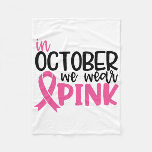 Im Oktober tragen wir rosa Ribbon Brustkrebs Aware Fleecedecke