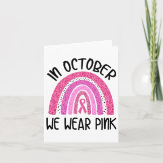 Im Oktober tragen wir rosa Ribbon Brustkrebs Aware Karte
