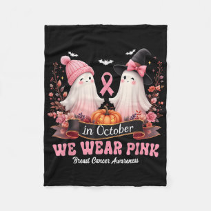 Im Oktober tragen wir rosa Ribbon Ghost Brustkrebs Fleecedecke