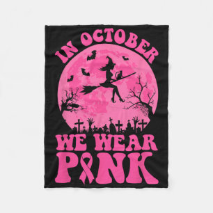 Im Oktober tragen wir rosa Ribbon, Halloween Bre Fleecedecke