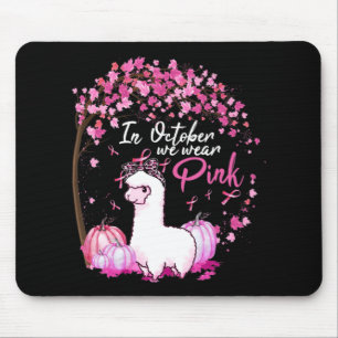 Im Oktober tragen wir rosa Ribbon Lamas Brustkrebs Mousepad