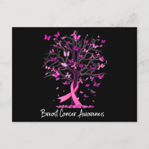 Im Oktober tragen wir rosa Ribbon Tree Brustkrebs Postkarte