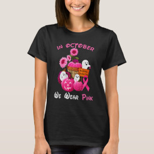 Im Oktober tragen wir rosa, rosa Blume, Pumpkin un T-Shirt