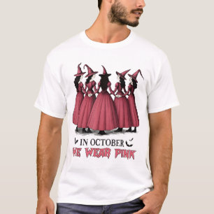 Im Oktober tragen wir rosa Rosa-Hexenbrust T-Shirt