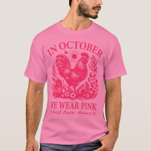 Im Oktober tragen wir rosa Roster-Schmetterling Ri T-Shirt