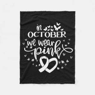 Im Oktober tragen wir rosa Schmetterlinge Brustkre Fleecedecke
