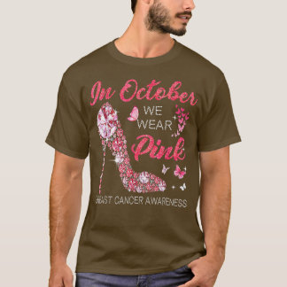 Im Oktober tragen wir rosa Schmetterlinge Brustkre T-Shirt