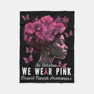 Im Oktober tragen wir rosa schwarze Frauen Brustkr Fleecedecke