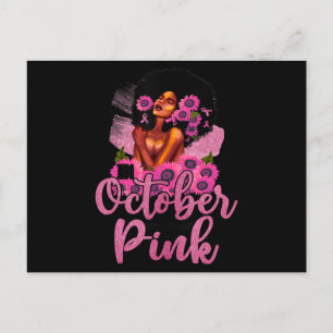 Im Oktober tragen wir rosa schwarze Frauen Brustkr Postkarte