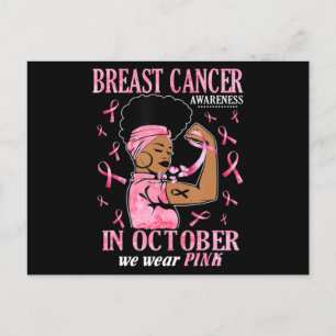 Im Oktober tragen wir rosa schwarze Frauen Brustkr Postkarte