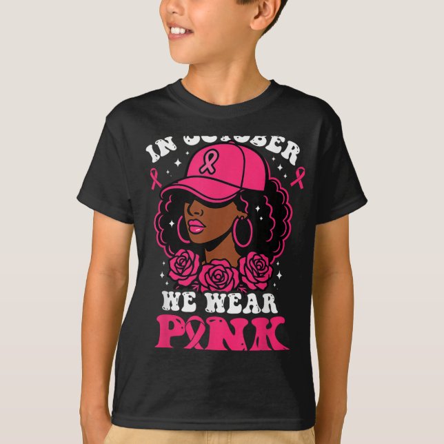 Im Oktober tragen wir rosa schwarze Frauen Brustkr T-Shirt (Vorderseite)