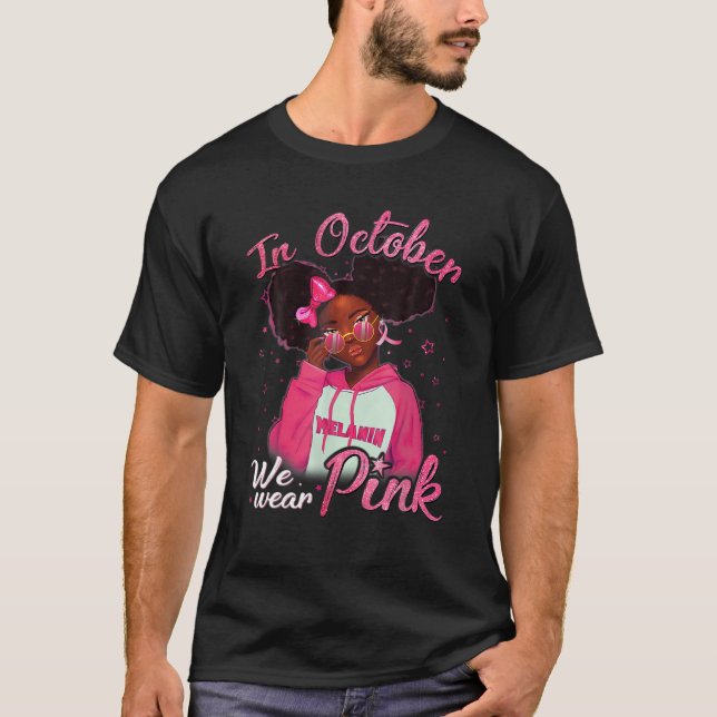 Im Oktober tragen wir rosa schwarze Frauen Brustkr T-Shirt (Vorderseite)