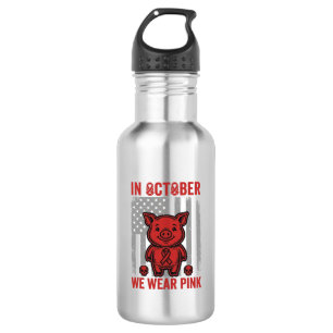 Im Oktober tragen wir rosa Schwein-Bewusstseins-De Edelstahlflasche