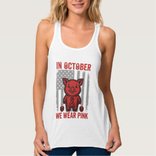 Im Oktober tragen wir rosa Schwein-Bewusstseins-De Tank Top