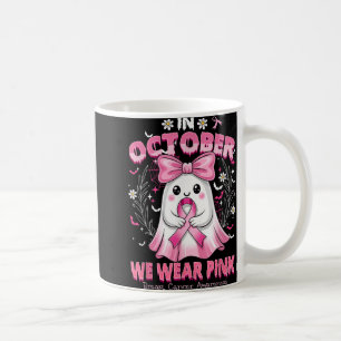 Im Oktober tragen wir rosa Shirt Ghost Brustkrebs Kaffeetasse