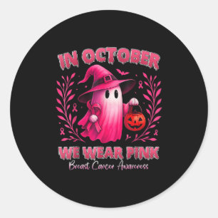 Im Oktober tragen wir Rosa und Gespenster für den Runder Aufkleber