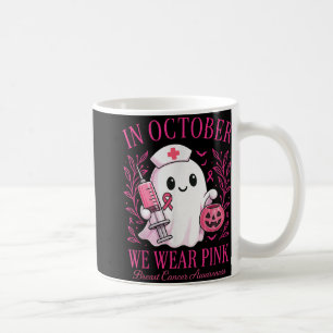 Im Oktober tragen wir rosafarbenen Brustkrebs der Kaffeetasse
