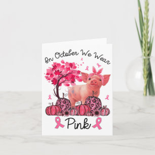 Im Oktober tragen wir rosafarbenen Ribbon Schweine Karte