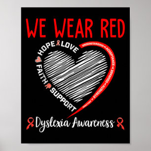 Im Oktober tragen wir Rot Dyslexie-Bewusstseinsmon Poster