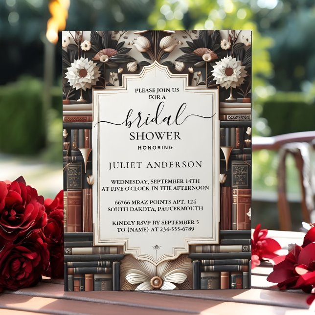 Im Old English Retro Book Club Cover Brautparty Einladung (Von Creator hochgeladen)