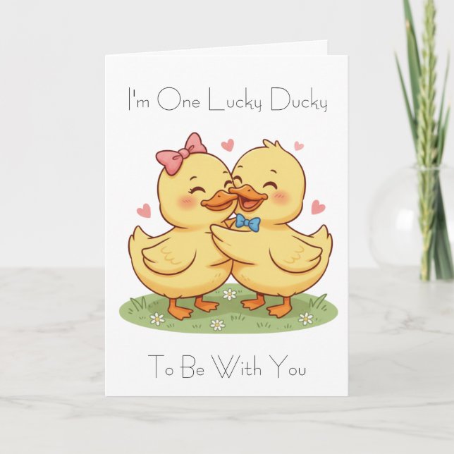 I'm One Lucky Ducky Valentine's Day Card Karte (Vorderseite)