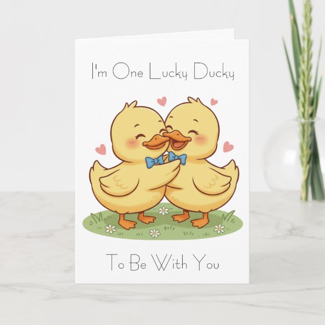 I'm One Lucky Ducky Valentine's Day Card Karte (Vorderseite)