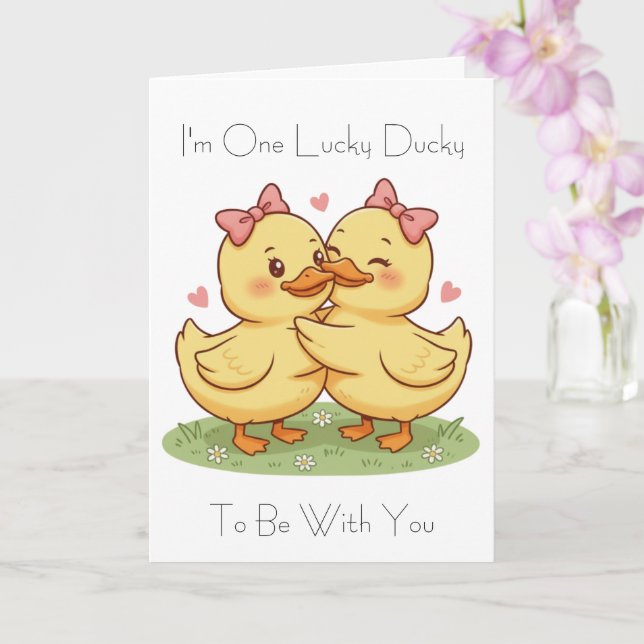 I'm One Lucky Ducky Valentine's Day Card Karte (Orchidee)