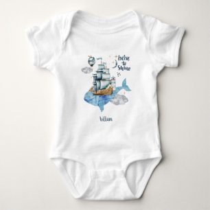 Im Ozean leuchtend geboren Anpassbar Baby Strampler