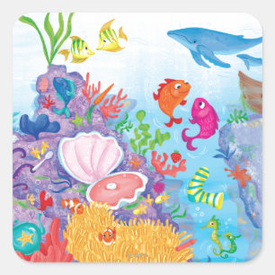 Im Ozean Quadratischer Aufkleber