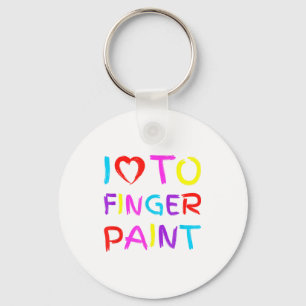 Im Paint, ich liebe Fingerfarbe, lustiges Paar Val Schlüsselanhänger