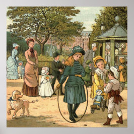 Im Park Vintage Illustration Poster