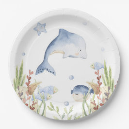 Im Party des Meeres, Dolphin Geburtstag Pappteller