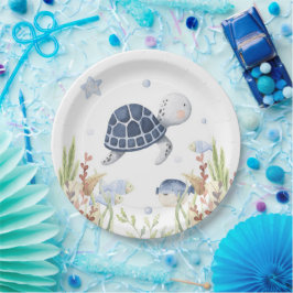 Im Party des Meeres, Schildkröte zum Geburtstag Pappteller