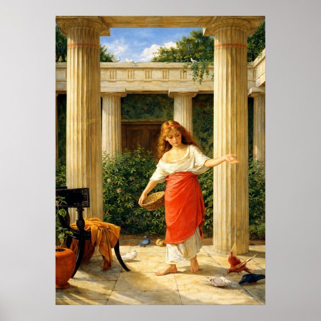 Im Peristyl von John William Waterhouse Poster (Vorne)