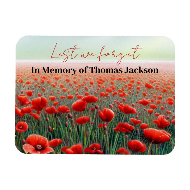 Im Personalisierten Mohnfeld von Memory Veteran Magnet (Horizontal)